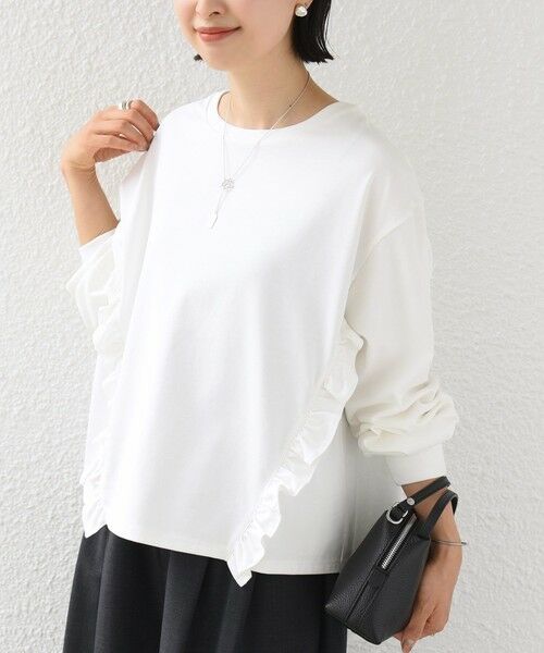 SHIPS / シップス Tシャツ | 《予約》【WEB限定】〈洗濯機可能〉オーガニックコットン フリル ロングスリーブ TEE | 詳細4