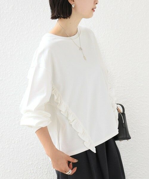 SHIPS / シップス Tシャツ | 《予約》【WEB限定】〈洗濯機可能〉オーガニックコットン フリル ロングスリーブ TEE | 詳細7