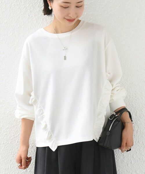 SHIPS / シップス Tシャツ | 《予約》【WEB限定】〈洗濯機可能〉オーガニックコットン フリル ロングスリーブ TEE | 詳細8