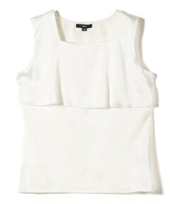 SHIPS / シップス タンクトップ | 〈手洗い可能〉サテン × カットソー ケープ デザイン タンクトップ