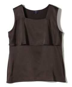 SHIPS / シップス タンクトップ | 〈手洗い可能〉サテン × カットソー ケープ デザイン タンクトップ