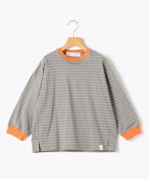 SHIPS / シップス Tシャツ | 【SHIPS KIDS別注】THYARD:140〜160cm / マルチボーダー ロングスリーブ Tシャツ（グレー）
