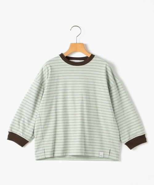 SHIPS / シップス Tシャツ | 【SHIPS KIDS別注】THYARD:140〜160cm / マルチボーダー ロングスリーブ Tシャツ（ライトグリーン）