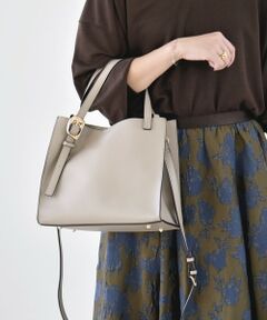 SHIPS / シップス トートバッグ | 《予約》ポーチ付き ニュアンス バックル 2way スクエア トート バッグ