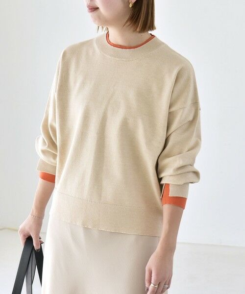 SHIPS / シップス ニット・セーター | 《予約》〈手洗い可能〉配色 レイヤードライク クルーネック ニット プルオーバー | 詳細9