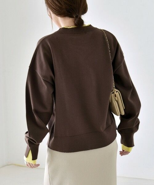 SHIPS / シップス ニット・セーター | 《予約》〈手洗い可能〉配色 レイヤードライク クルーネック ニット プルオーバー | 詳細21