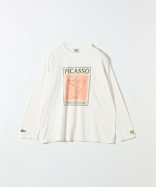 SHIPS / シップス Tシャツ | BALMYDAYS:〈洗濯機可能〉アート プリント ロングスリーブ TEE（ライトホワイト）