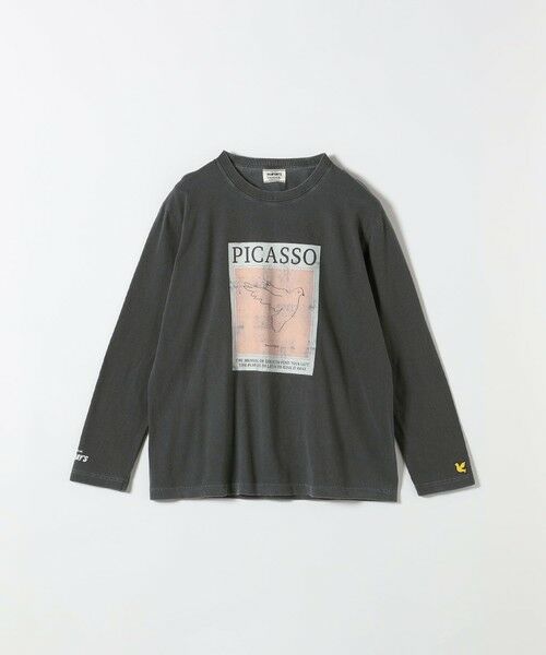 SHIPS / シップス Tシャツ | BALMYDAYS:〈洗濯機可能〉アート プリント ロングスリーブ TEE（チャコールグレー）