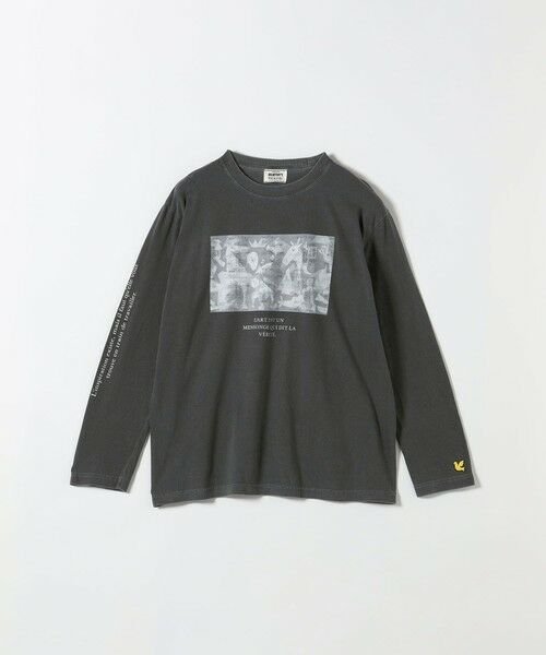 SHIPS / シップス Tシャツ | BALMYDAYS:〈洗濯機可能〉アート プリント ロングスリーブ TEE（ダークグレー）
