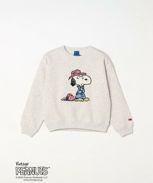 SHIPS / シップス スウェット | FRUIT OF THE LOOM: PEANUTS 裏起毛 プリント スウェット<KIDS>（ライトグレー）