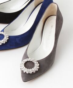 SHOEMAISON / シューメゾン パンプス | ポインテッドトゥサークルビジューパンプス