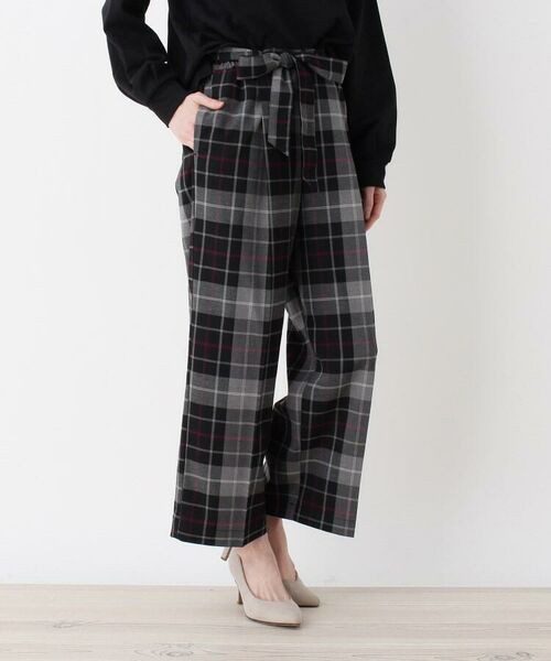 【5%OFF】 チェックワイドパンツ BIG - カジュアルパンツ