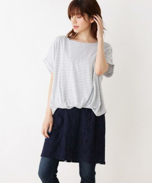 セール M L ボーダー レースドッキングワンピース ミニ丈 ひざ丈ワンピース Shoo La Rue シューラルー ファッション通販 タカシマヤファッションスクエア