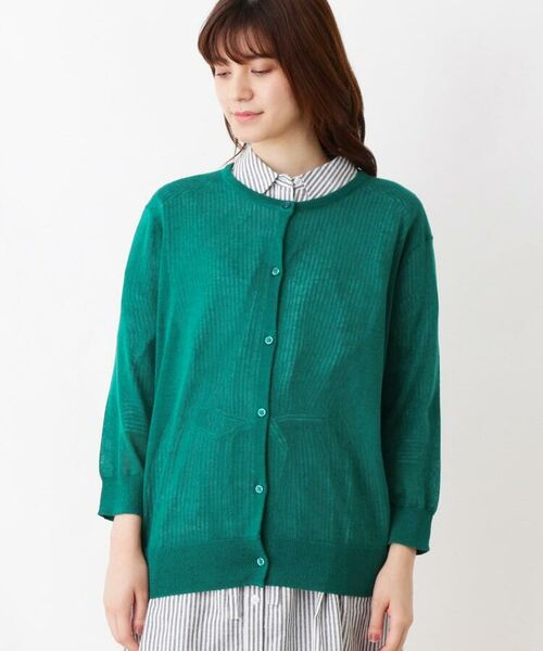 セール 洗濯機可 らくリネン クルーネックカーディガン カーディガン ボレロ Shoo La Rue シューラルー ファッション通販 タカシマヤファッションスクエア