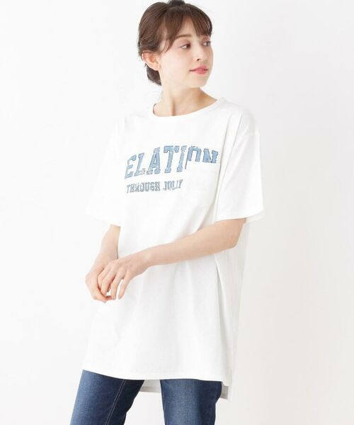 セール ロゴチュニックtシャツワンピース ミニ丈 ひざ丈ワンピース Shoo La Rue シューラルー ファッション通販 タカシマヤファッションスクエア