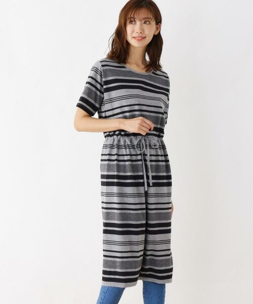 セール コットン混ランダムボーダーtシャツワンピ ミニ丈 ひざ丈ワンピース Shoo La Rue シューラルー ファッション通販 タカシマヤファッションスクエア