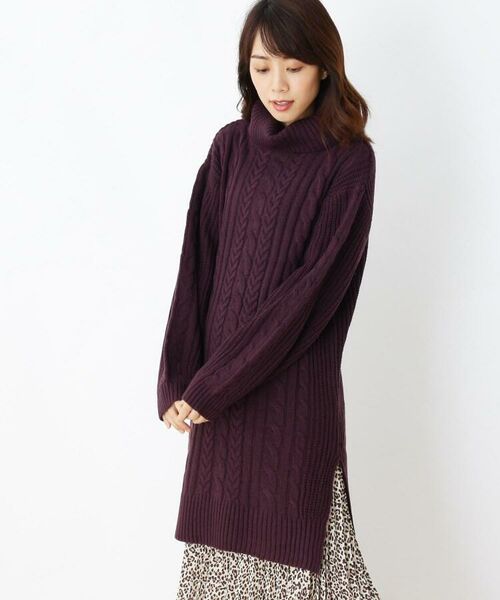 セール ケーブル編みオフタートルニットワンピース ニット セーター Shoo La Rue シューラルー ファッション通販 タカシマヤファッションスクエア