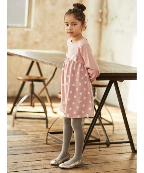 セール 90 130cm ドット耳ボア切替スウェットワンピース ミニ丈 ひざ丈ワンピース Shoo La Rue シューラルー ファッション通販 タカシマヤファッションスクエア