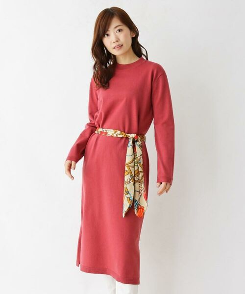 スカーフベルト付きニットワンピース ミニ丈 ひざ丈ワンピース Shoo La Rue シューラルー ファッション通販 タカシマヤファッションスクエア