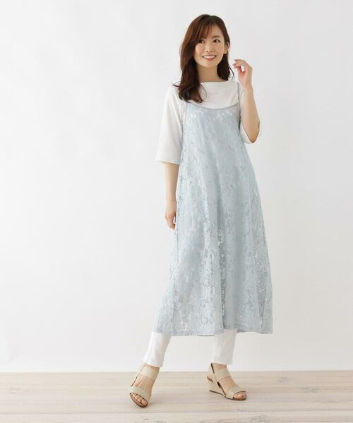 セール M L 2点セット レースキャミワンピース 5分丈インナー ミニ丈 ひざ丈ワンピース Shoo La Rue シューラルー ファッション通販 タカシマヤファッションスクエア