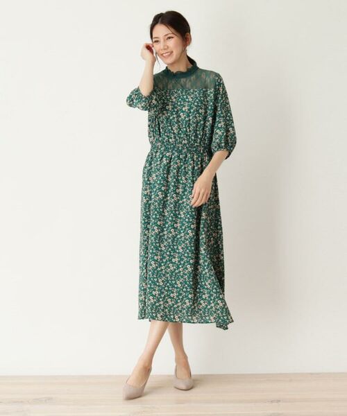 S L レース切替花柄ワンピース ミニ丈 ひざ丈ワンピース Shoo La Rue シューラルー ファッション通販 タカシマヤファッションスクエア