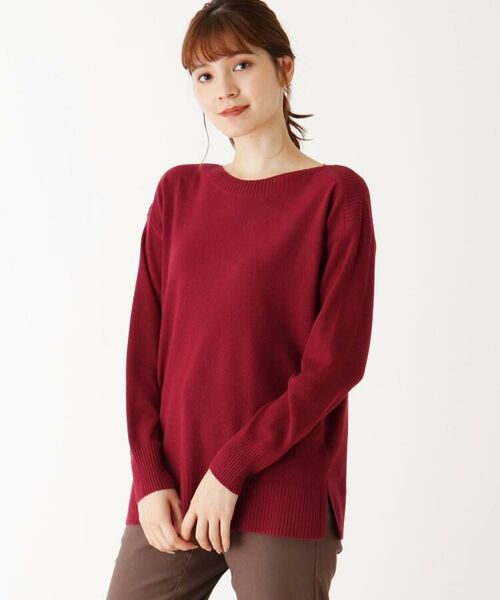 セール 毛玉になりにくい 洗える 鹿の子編みボートネックニット ニット セーター Shoo La Rue シューラルー ファッション通販 タカシマヤファッションスクエア