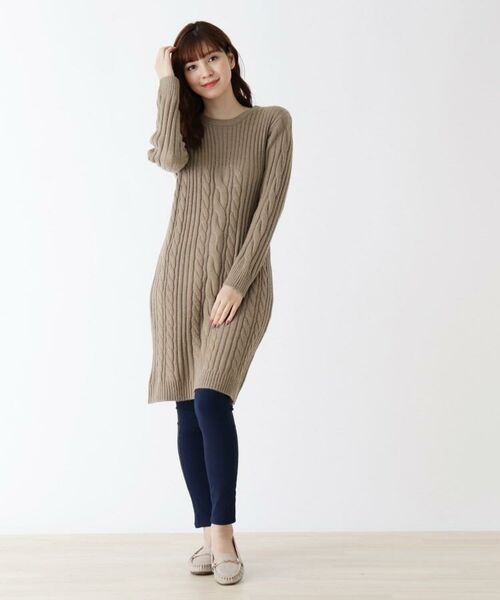 セール M 3l 洗濯機で洗えて毛玉になりにくい ケーブルニットワンピース ミニ丈 ひざ丈ワンピース Shoo La Rue シューラルー ファッション通販 タカシマヤファッションスクエア