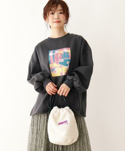セール S L ボアbag付きイラストプルオーバー パーカー Shoo La Rue シューラルー ファッション通販 タカシマヤファッションスクエア