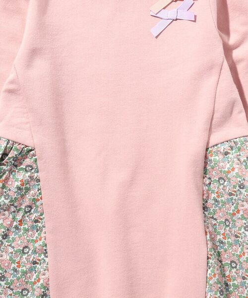 セール 90 130cm ミニ裏毛サイド花柄切替ワンピース ミニ丈 ひざ丈ワンピース Shoo La Rue シューラルー ファッション通販 タカシマヤファッションスクエア