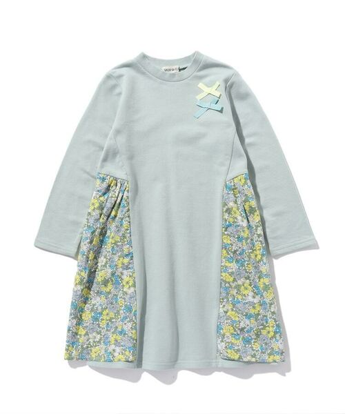 90 130cm ミニ裏毛サイド花柄切替ワンピース ミニ丈 ひざ丈ワンピース Shoo La Rue シューラルー ファッション通販 タカシマヤファッションスクエア