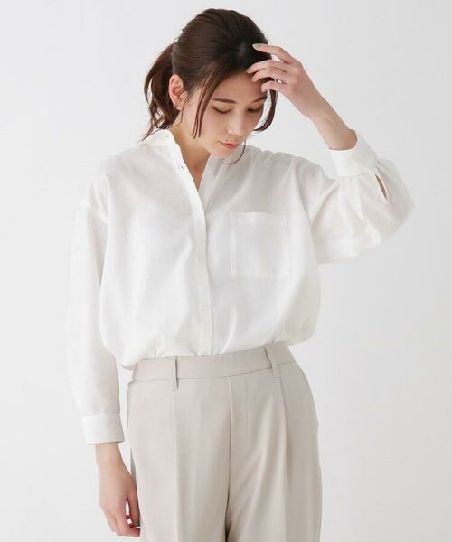 セール S 3l フレンチリネン前開きシャツ シャツ ブラウス Shoo La Rue シューラルー ファッション通販 タカシマヤファッションスクエア