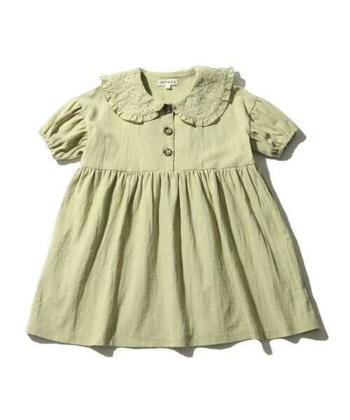 セール 90 130cm レース衿ギャザー切替ワンピース ミニ丈 ひざ丈ワンピース Shoo La Rue シューラルー ファッション通販 タカシマヤファッションスクエア