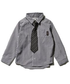 【110-140cm/プチセレ】ネクタイ付きシャツ