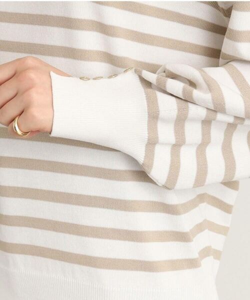 SHOO・LA・RUE / シューラルー ニット・セーター | 【洗える】ぽわん袖のボタンデザインが大人かわいい！ボーダーニット | 詳細5