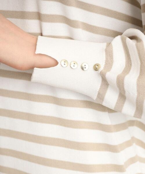 SHOO・LA・RUE / シューラルー ニット・セーター | 【洗える】ぽわん袖のボタンデザインが大人かわいい！ボーダーニット | 詳細6
