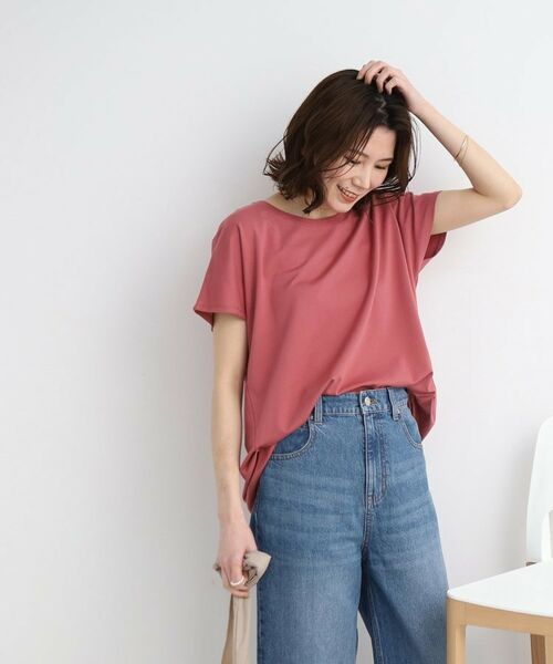 SHOO・LA・RUE / シューラルー Tシャツ | 【接触冷感】とろみ素材で体型カバー 裾タックTシャツ | 詳細16