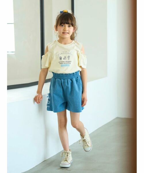 110-140cm/接触冷感】肩開きデザインTシャツ （カットソー）｜SHOO・LA