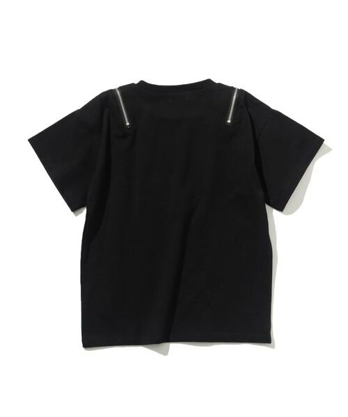 SHOO・LA・RUE / シューラルー Tシャツ | 【110-140cm】肩ジップ使いスクエアプリントTシャツ | 詳細2