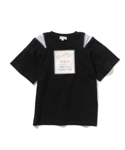 SHOO・LA・RUE / シューラルー Tシャツ | 【110-140cm】肩ジップ使いスクエアプリントTシャツ | 詳細8
