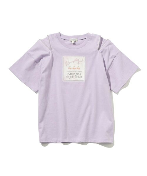 SHOO・LA・RUE / シューラルー Tシャツ | 【110-140cm】肩ジップ使いスクエアプリントTシャツ | 詳細9