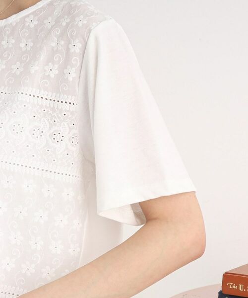 SHOO・LA・RUE / シューラルー カットソー | 【フェミニンなフラワー刺繍】異素材Tシャツ | 詳細23