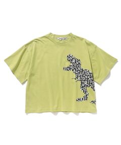 【110-140cm/接触冷感】五分袖BIGプリントTシャツ