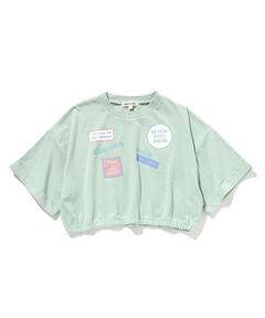 【110-140cm】ショート丈ワッペンTシャツ