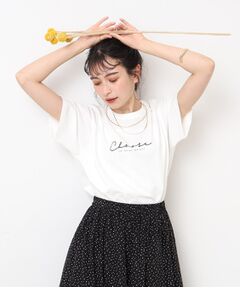 大人の華奢ロゴ　シンプルTシャツ