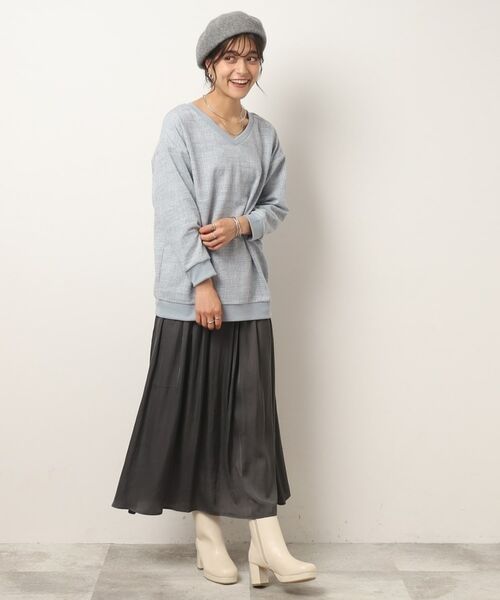 SHOO・LA・RUE / シューラルー ロング・マキシ丈スカート | 女性らしさあふれる サテンギャザースカート | 詳細2