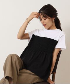 【接触冷感】シューアイス ビスチェ重ね着風Tシャツ