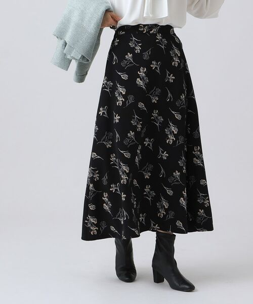 SHOO・LA・RUE / シューラルー スカート | 大人フェミニン 線画フラワープリントスカート | 詳細2