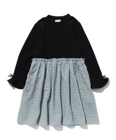 【110-140cm】カットエンボスドッキングワンピース