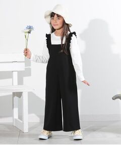 【110-140cm/2点セット】フリルサロペット＋ロンT