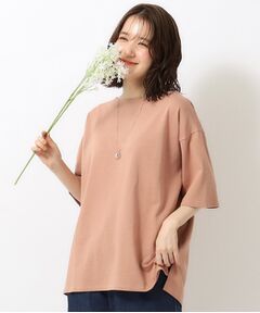 【洗える】大人が一枚で着こなしやすい さらっとコットン五分袖Tシャツ